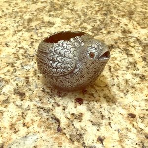 GUCCI ITALY Rare Silver/Pewter Quail Oil Cruet